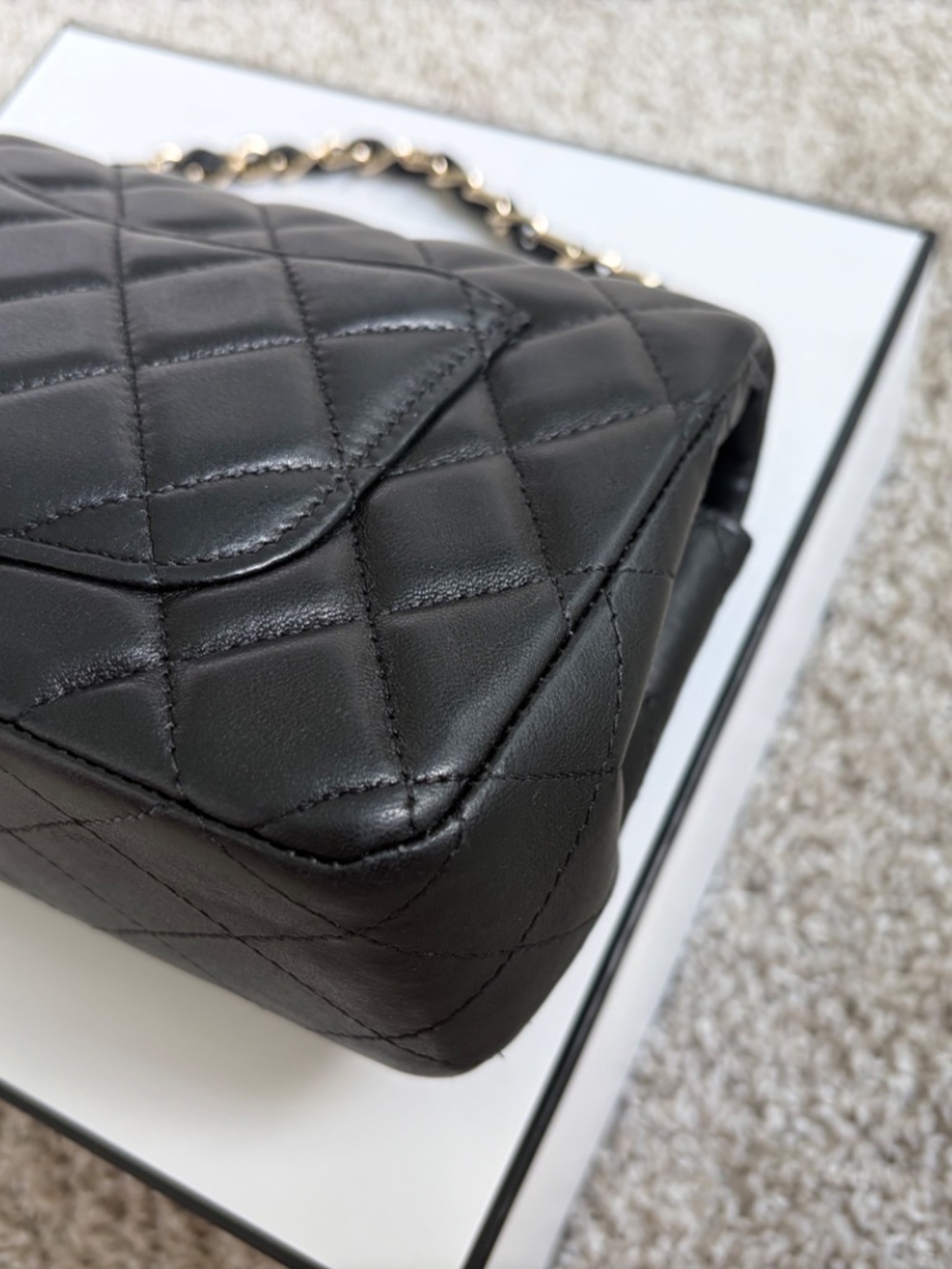 Chanel Classic Black Lambskin Flap Rectangular Mini LGHW 24 series - Picture 14 of 17